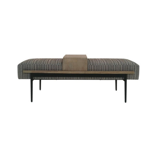 Upholstered Cocktail Ottoman With Slide Tray - Multi Upholstered Cocktail Ottoman With Slide Tray - Multi
