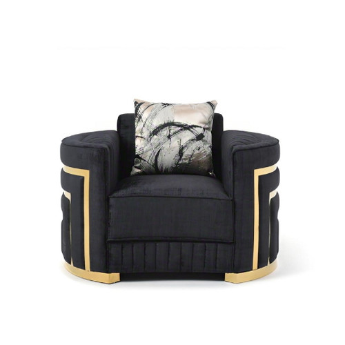 Soledad - Chair Upholstered With Hued Accents - Black Soledad - Chair Upholstered With Hued Accents - Black