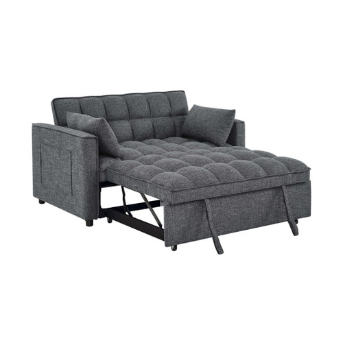 Sienna - Tufted Convertible Sleeper Sofa With Chaise - Gray Sienna - Tufted Convertible Sleeper Sofa With Chaise - Gray
