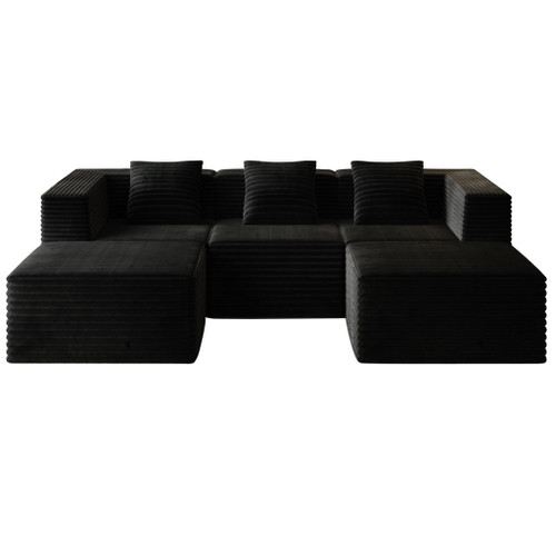 Compression Sofa With 2 Ottomans