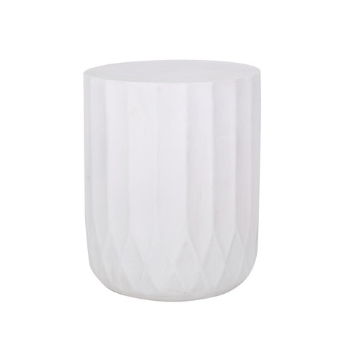 Outdoor End Table With Scallop Edge - Antique White Outdoor End Table With Scallop Edge - Antique White