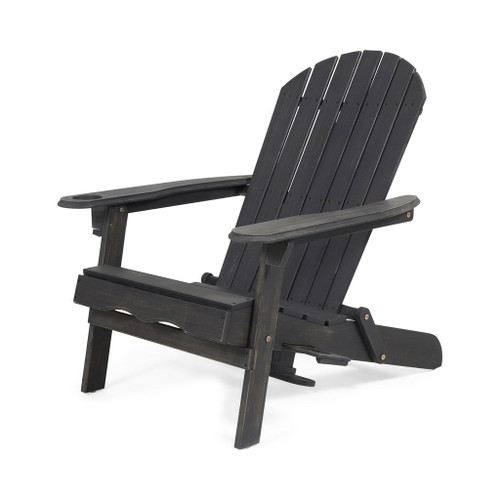Zenithia - Outdoor Foldable Adirondack Chair With 2 Cup Holders Zenithia - Outdoor Foldable Adirondack Chair With 2 Cup Holders