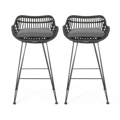 Outdoor Rattan Bar Chair With Metal Legs Outdoor Rattan Bar Chair With Metal Legs