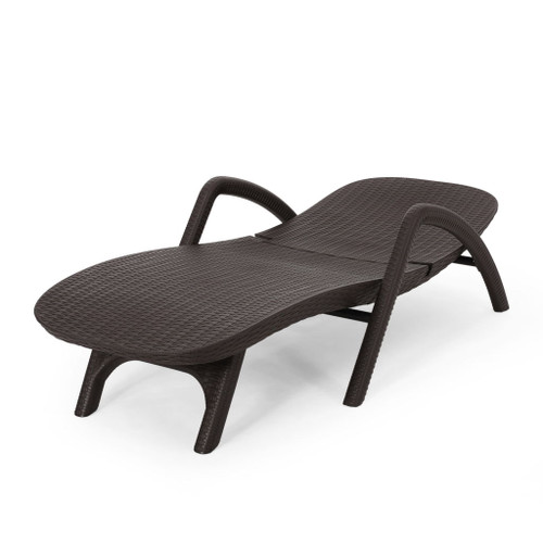 Polypropylene Resin Chaise Lounge With Hand Crafted Details - Dark Brown Polypropylene Resin Chaise Lounge With Hand Crafted Details - Dark Brown