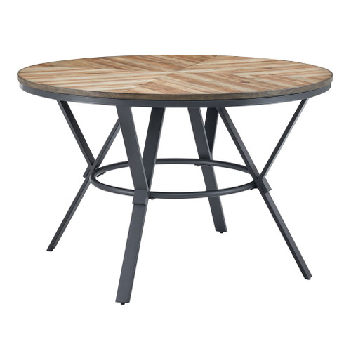 Modern Style Indoor Dining Round Table With Metal Legs - Light Birch Modern Style Indoor Dining Round Table With Metal Legs - Light Birch