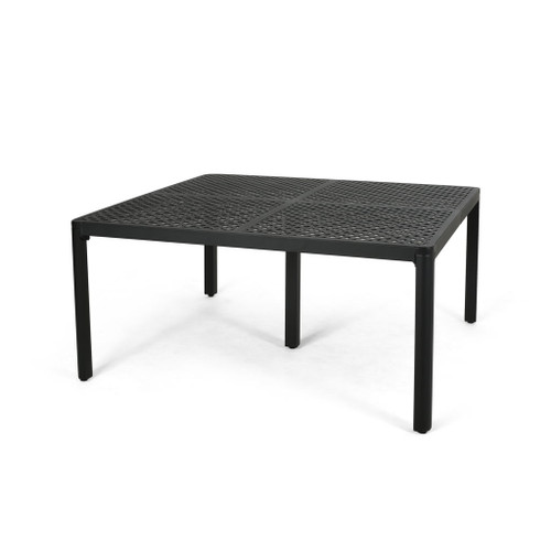 Outdoor Modern Aluminum Dining Table With Woven Accents Outdoor Modern Aluminum Dining Table With Woven Accents