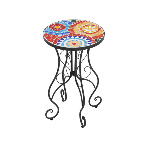Colorful Outdoor Side Table With Ceramic Tile Top Colorful Outdoor Side Table With Ceramic Tile Top