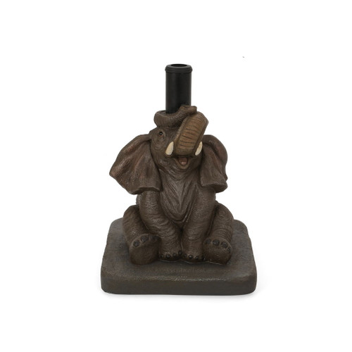 Charming Elephant Umbrella Base With Concrete Design - Gray Charming Elephant Umbrella Base With Concrete Design - Gray