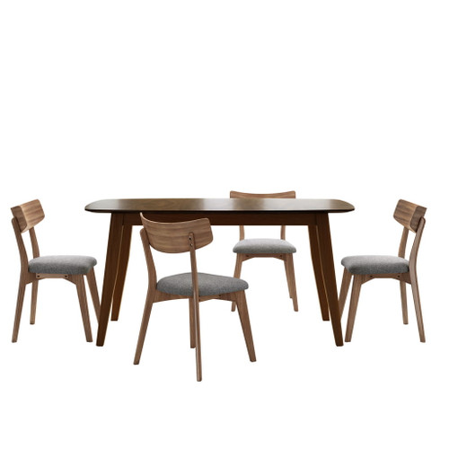 5 Piece Mid - Century Dining Set, Upholstered Dining Chairs 5 Piece Mid - Century Dining Set, Upholstered Dining Chairs