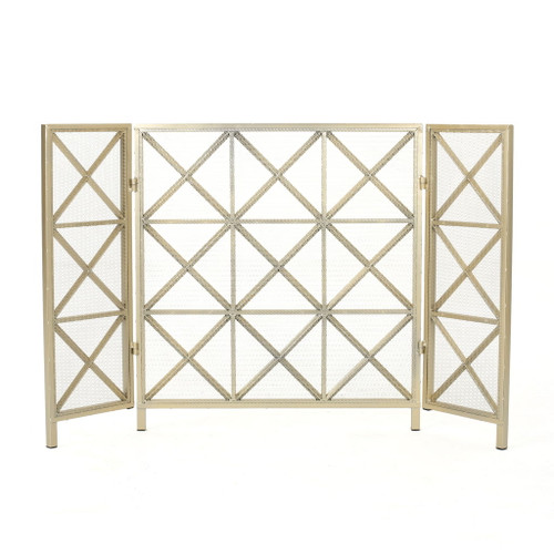 Margaret - 3 Panel Fireplace Screen Iron Margaret - 3 Panel Fireplace Screen Iron