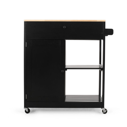 Lanier - Kitchen Cart With Wheels - Black Lanier - Kitchen Cart With Wheels - Black