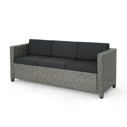 Thalassa - Outdoor 3 Seater Sofa With Removable Cushions And Steel Frame Thalassa - Outdoor 3 Seater Sofa With Removable Cushions And Steel Frame