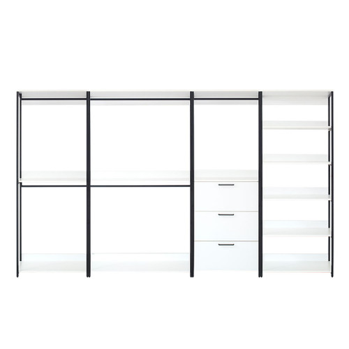 Fiona - Freestanding 4 Tower Walk In Closet System Wood Metal - White Fiona - Freestanding 4 Tower Walk In Closet System Wood Metal - White