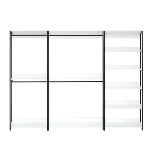 Fiona - Freestanding 3 Tower System Walk In Closet With 7 Shelf Wood And Metal Frame - White Fiona - Freestanding 3 Tower System Walk In Closet With 7 Shelf Wood And Metal Frame - White