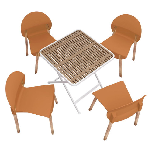 4 Piece Set Of Single Chairs With A Folding Square Table 4 Piece Set Of Single Chairs With A Folding Square Table