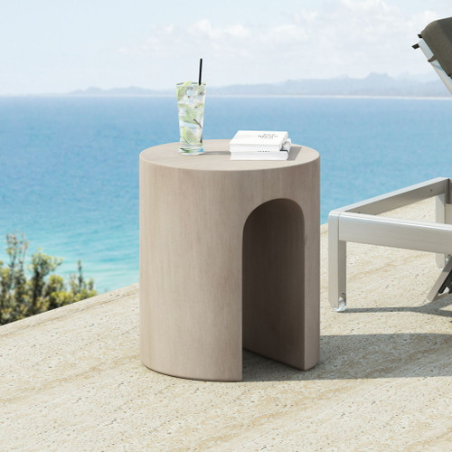 Outdoor Round With U Shape Side Table - Light Gray Outdoor Round With U Shape Side Table - Light Gray