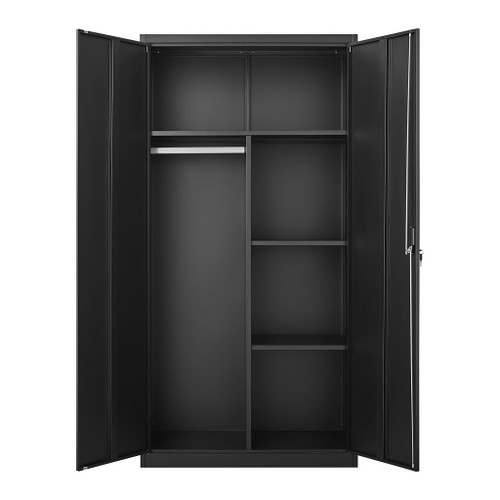 Large Capacity Wardrobe With Hanging Rod And Compartments Large Capacity Wardrobe With Hanging Rod And Compartments
