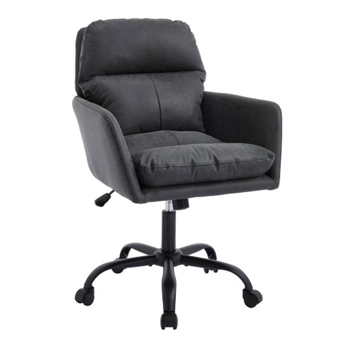 Adjustable Office Chair, Ergonomic Swivel Chair Leather, Comfortable For Long Sitting, Versatile Home And Office Use - Black Adjustable Office Chair, Ergonomic Swivel Chair Leather, Comfortable For Long Sitting, Versatile Home And Office Use - Black