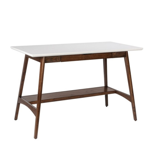 Parker - Desk With Storage Shelf - Off White / Pecan Parker - Desk With Storage Shelf - Off White / Pecan