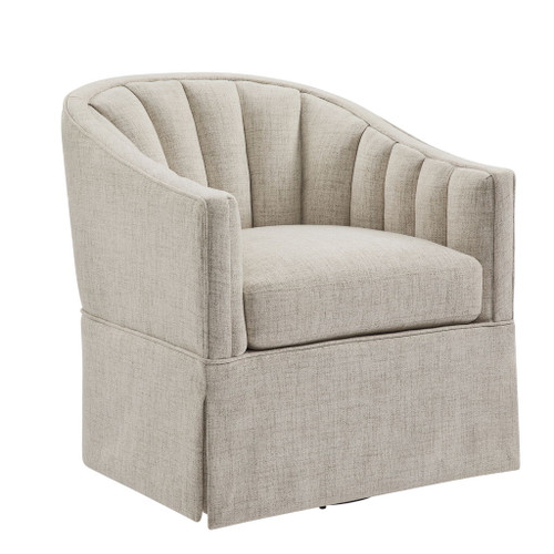 Solitude - Skirted Swivel Accent Chair With Hemp Like Solitude - Skirted Swivel Accent Chair With Hemp Like