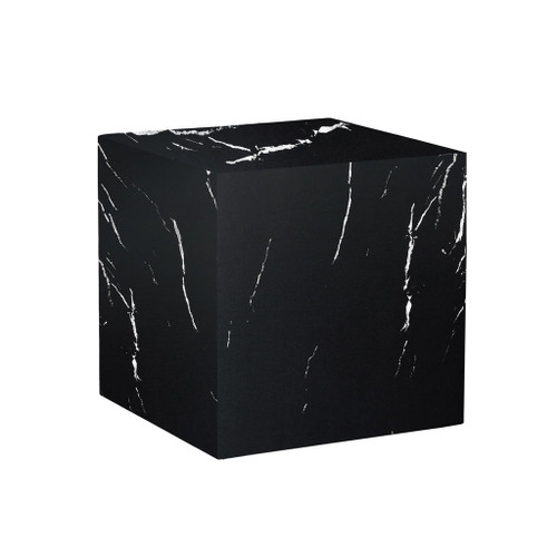 Luxurious Marble Texture Coffee Table Cube Design Elegant Living Room Accent - Black Luxurious Marble Texture Coffee Table Cube Design Elegant Living Room Accent - Black