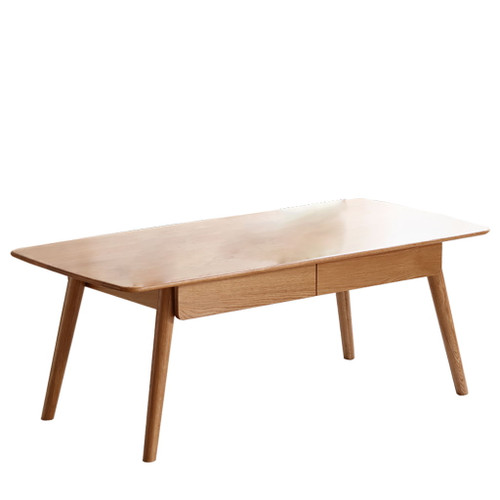 Low Table, Coffee Table With Storage Shelf - Natural Low Table, Coffee Table With Storage Shelf - Natural