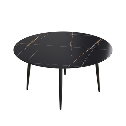 Modern Man-Made Stone Round Dining Table-Position For 6 People Modern Man-Made Stone Round Dining Table-Position For 6 People