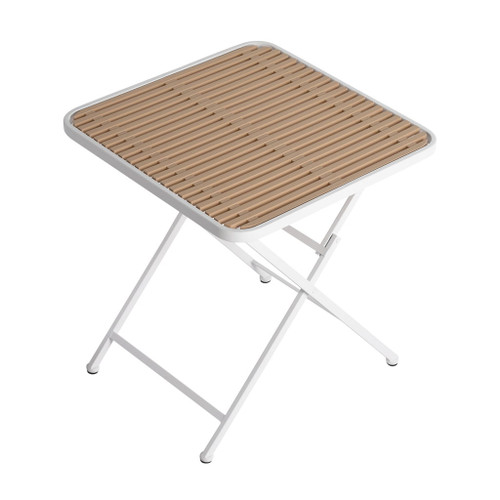 Modern Folding Square Table, Water Proof And Wear Resistant - Apricot / White Modern Folding Square Table, Water Proof And Wear Resistant - Apricot / White