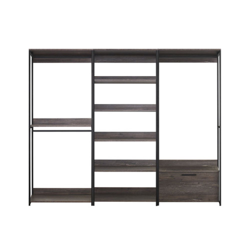 Monica - Walk In Closet System With Modular Design Melamine - Rustic Monica - Walk In Closet System With Modular Design Melamine - Rustic