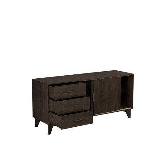 Parker - TV Stand With Sliding Doors And Drawers - Dark Brown Parker - TV Stand With Sliding Doors And Drawers - Dark Brown