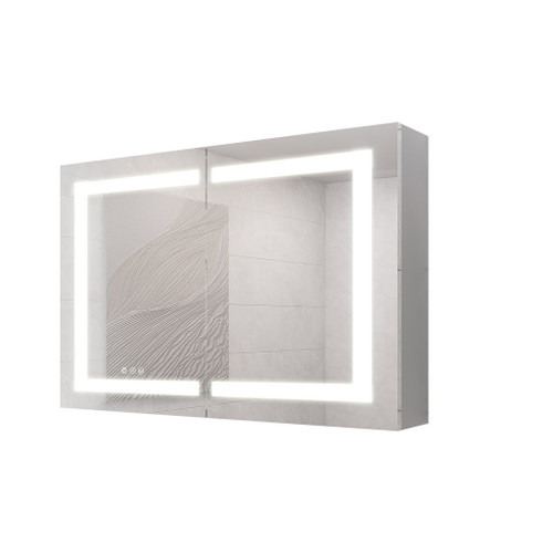 Medicine Cabinet With LED Vanity Mirror, Anti-Fog, Waterproof, Dimmable With Touch Switch Medicine Cabinet With LED Vanity Mirror, Anti-Fog, Waterproof, Dimmable With Touch Switch