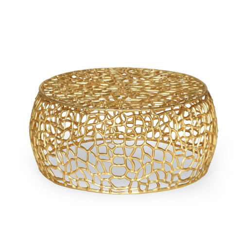 Modern Glam Mesh Coffee Table With Accents And - Gold Modern Glam Mesh Coffee Table With Accents And - Gold