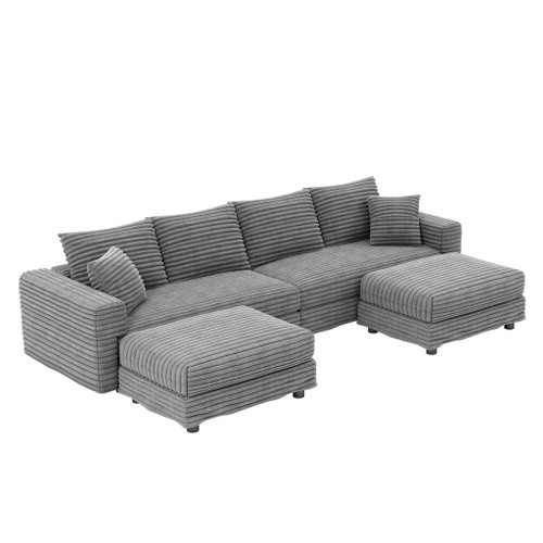 Deep Seat Convertible Sofa With Soft Pillows And Ottomans Deep Seat Convertible Sofa With Soft Pillows And Ottomans