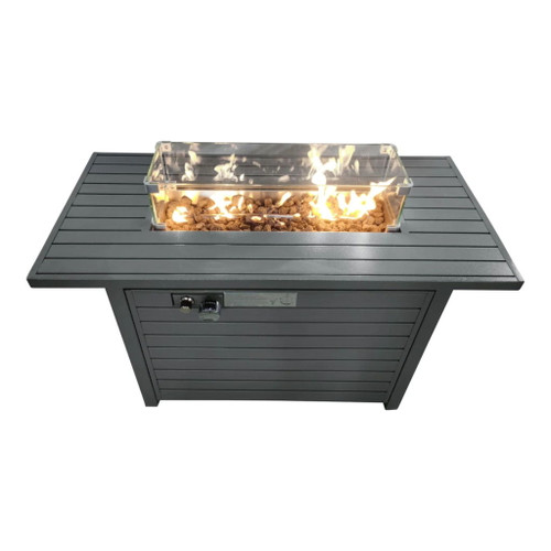 Propane Fire Pit Table With Lid - Gray Propane Fire Pit Table With Lid - Gray