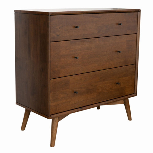 Caroline - Mid-Century Modern Dresser 3 Drawer - Brown / Wood Caroline - Mid-Century Modern Dresser 3 Drawer - Brown / Wood