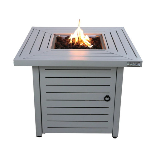 Propane Fire Pit Table - Antique Gray White Propane Fire Pit Table - Antique Gray White