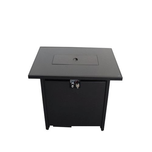 Outdoor Fire Pit Table With Lid - Black Outdoor Fire Pit Table With Lid - Black