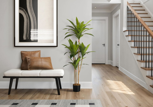 51" Tall, Artificial Plant, Dracaena Tree, Indoor, Faux, Fake, Floor, Greenery, Potted, Real Touch, Decorative - Green / Black 51" Tall, Artificial Plant, Dracaena Tree, Indoor, Faux, Fake, Floor, Greenery, Potted, Real Touch, Decorative - Green / Black