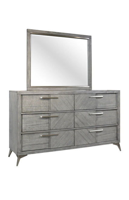 6 Drawer Dresser Book Matched Veneers - Gray 6 Drawer Dresser Book Matched Veneers - Gray
