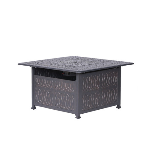 Powder Coated Aluminum Propane Gas Fire Pit Table - Gunmetal Powder Coated Aluminum Propane Gas Fire Pit Table - Gunmetal