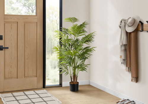 47" Tall, Artificial Plant, Areca Palm Tree, Indoor, Faux, Fake, Floor, Greenery, Potted, Real Touch, Decorative - Green / Black 47" Tall, Artificial Plant, Areca Palm Tree, Indoor, Faux, Fake, Floor, Greenery, Potted, Real Touch, Decorative - Green / Black