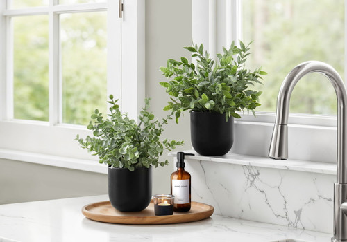 11" Tall, Artificial Plant, Eucalyptus Grass, Indoor, Faux, Fake, Table, Greenery, Potted, Decorative (Set of 2) - Green / Black 11" Tall, Artificial Plant, Eucalyptus Grass, Indoor, Faux, Fake, Table, Greenery, Potted, Decorative (Set of 2) - Green / Black