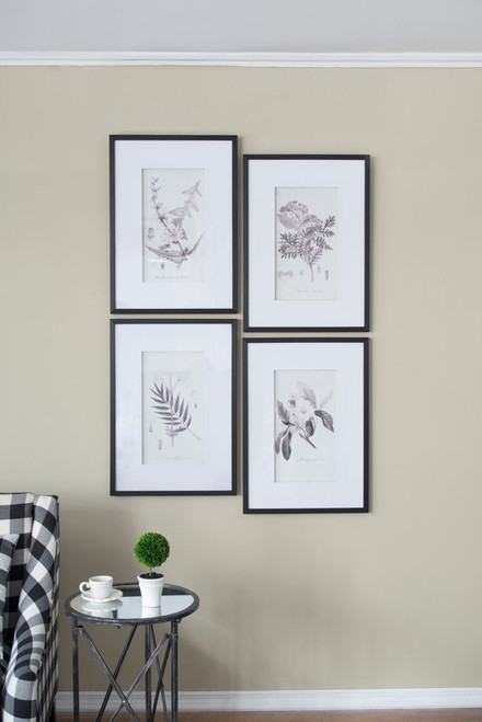 Botanical Wall Art Prints, Home Decor For Living Room Dining Room, Bedroom, Hallway (Set of 4) - White / Black Botanical Wall Art Prints, Home Decor For Living Room Dining Room, Bedroom, Hallway (Set of 4) - White / Black