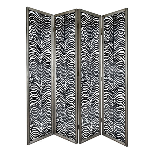 Room Divider, Herero 4 Panel Decorative Screen - Black Room Divider, Herero 4 Panel Decorative Screen - Black