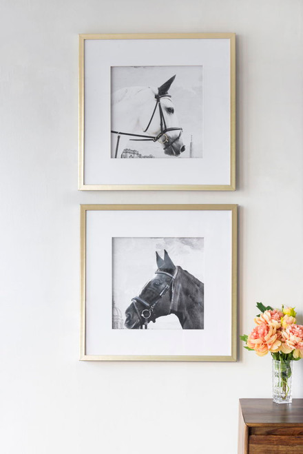Wall Art Horse Animal Printing, Wall Decor Accent (Set of 2) - Golden / White Wall Art Horse Animal Printing, Wall Decor Accent (Set of 2) - Golden / White