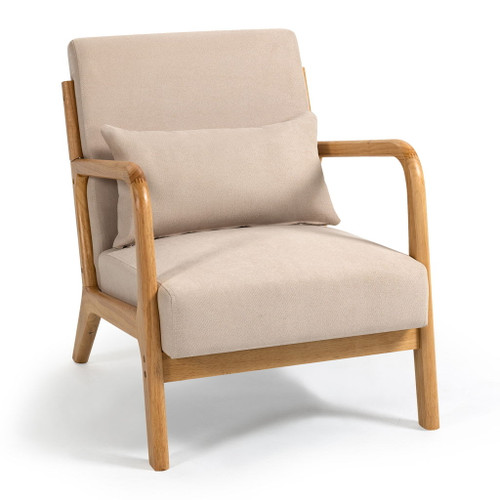 Leisure Chair With Solid Wood Armrest And Feet, Mid-Century Modern Accent Sofa, 1 Seat Leisure Chair With Solid Wood Armrest And Feet, Mid-Century Modern Accent Sofa, 1 Seat