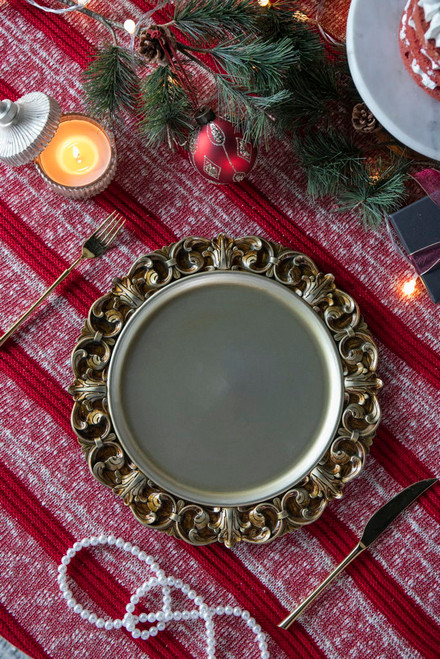 Plastic Charger Plate (Set of 6) - Gold Plastic Charger Plate (Set of 6) - Gold