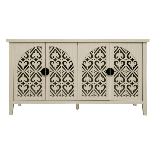 Hollowed Out Cabinet With 4 Doors, Suitable For Bedroom - Natural Hollowed Out Cabinet With 4 Doors, Suitable For Bedroom - Natural