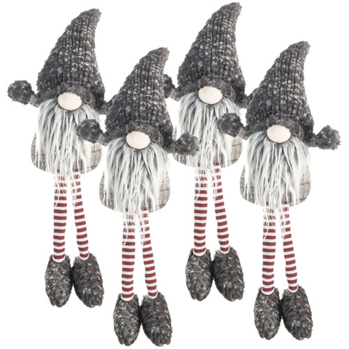 Christmas Gnomes Decorations, Christmas Table Home Ornaments For Holiday Party Gifts (Set of 4) - Gray Christmas Gnomes Decorations, Christmas Table Home Ornaments For Holiday Party Gifts (Set of 4) - Gray