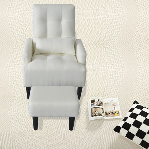 Living Room Sofa Single Chair And Ottoman, Modern Multi-Function Fabric Living Room Sofa Lounge Chair Bed And Stool. Soft Leisure Single Chair Adjustable Into 5 Angles With Sofa Bed Living Room Sofa Single Chair And Ottoman, Modern Multi-Function Fabric Living Room Sofa Lounge Chair Bed And Stool. Soft Leisure Single Chair Adjustable Into 5 Angles With Sofa Bed